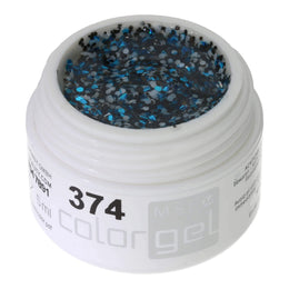 #374 Premium-GLITTER Color Gel 5ml Polkadot-Glittergel in Weiss, Schwarz und Blau