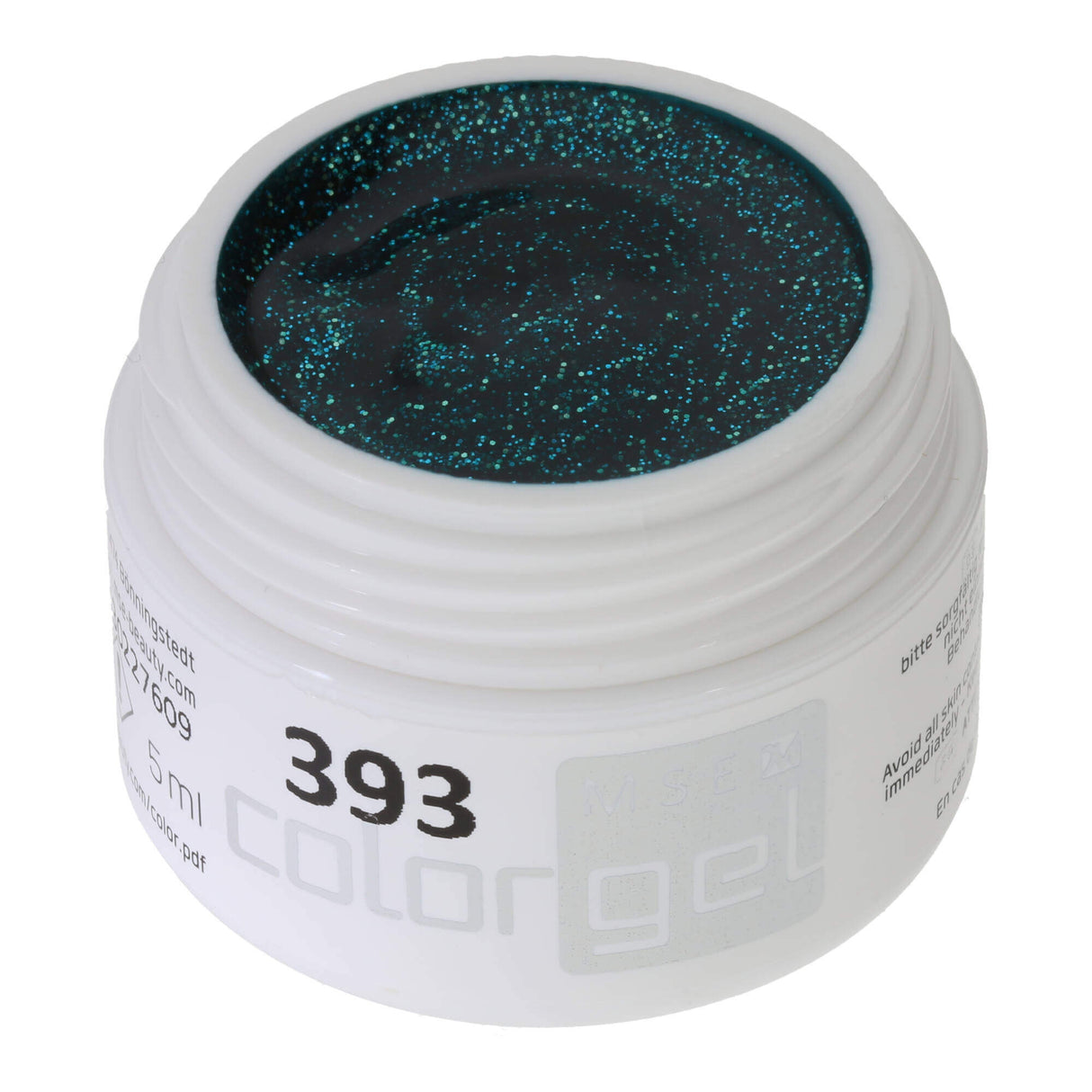 # 393 Gel de couleur brillante premium 5 ml gel vert sapin avec paillettes vertes