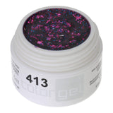 # 413 gel de couleur scintillante premium 5 ml Gel transparent avec paillettes rose et bleu