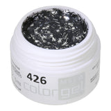 # 426 Gel de couleur brillante premium 5 ml Silver paillette croisée par des fils noirs