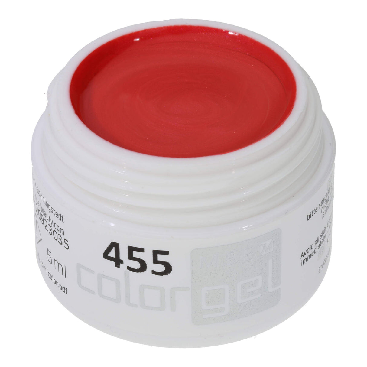 # 455 Gel de couleur de l'effet premium 5 ml rouge géranium avec un miroitement subtil