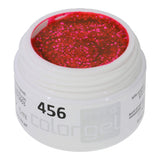 # 456 Gel de couleur brillante premium 5 ml rose néon avec des paillettes argentées grossières