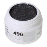 # 496 gel couleur à effet premium 5 ml gris foncé avec des particules d'effet rouge rose