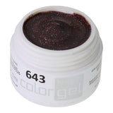 # 643 Gel de couleur paillette premium 5 ml gel de paillettes rouge