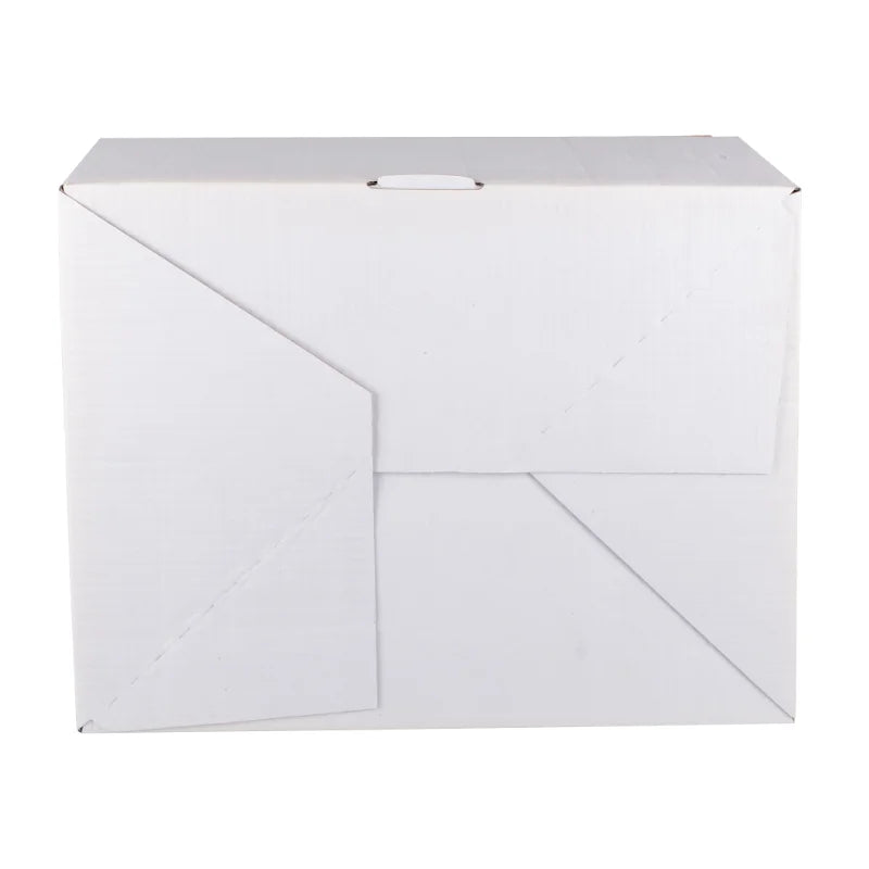 20x Automatikbodenkarton 210 × 140 × 80 mm – Weiß, mit 2 Selbstklebestreifen & Aufreißfaden