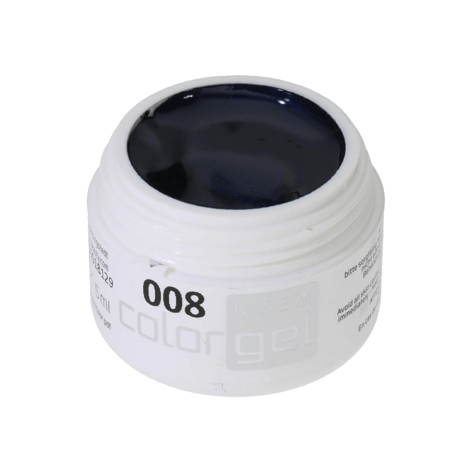 #008 Premium-EFFEKT Color Gel 5ml Schwarzblau mit dezentem Perlglanz - MSE - The Beauty Company