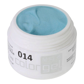 #014 Premium-EFFEKT Color Gel 5ml Mintgrün mit feinem Silberperlglanz - MSE - The Beauty Company