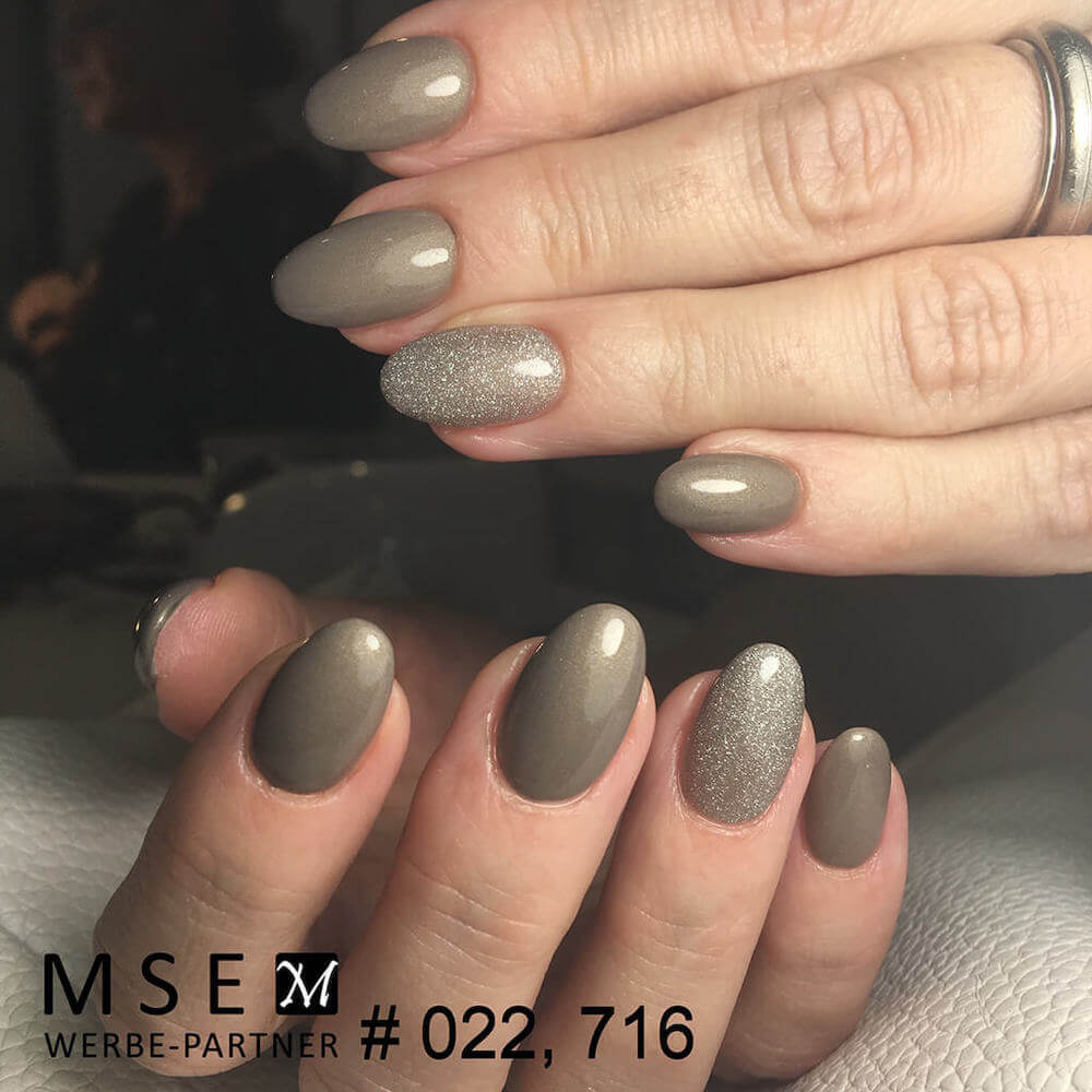 #022 Premium-EFFEKT Color Gel 5ml Elegantes Graubraun mit gold/grünem Perlglanz - MSE - The Beauty Company
