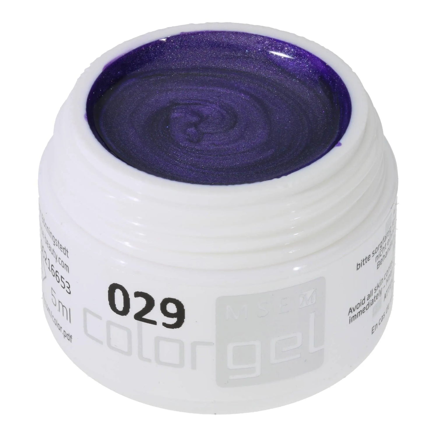 #029 Premium-EFFEKT Color Gel 5ml Bläulicher Fliederton mit silbernem Perlglanz - MSE - The Beauty Company