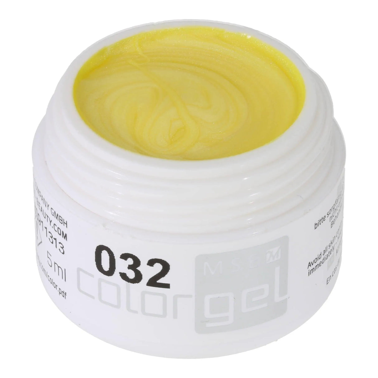 #032 Premium-EFFEKT Color Gel 5ml Gelb mit silbernem Perleffekt - MSE - The Beauty Company