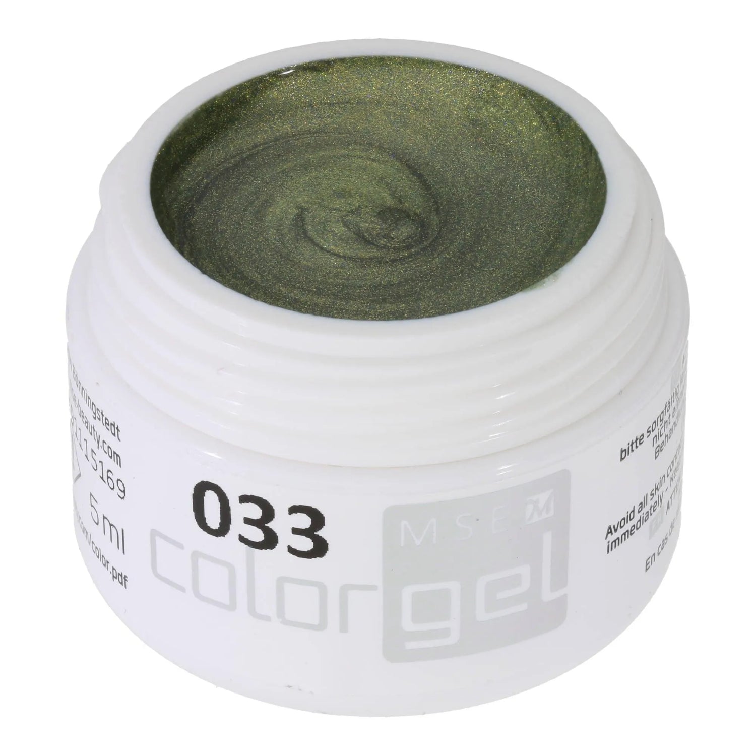 #033 Premium-EFFEKT Color Gel 5ml Goldmetallic mit grünem Unterton - MSE - The Beauty Company