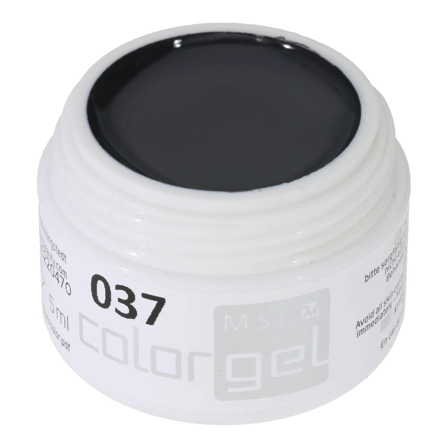 #037 Premium-PURE Color Gel 5ml Kräftiges Schwarzgrau - MSE - The Beauty Company
