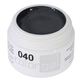 #040 Premium-GLITTER Color Gel 5ml Schwarzgrau mit Glitter - MSE - The Beauty Company