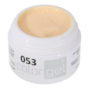 #053 Premium-EFFEKT Color Gel 5ml Pastellfarbenes Gelb-Orange mit dezentem Perlglanz - MSE - The Beauty Company