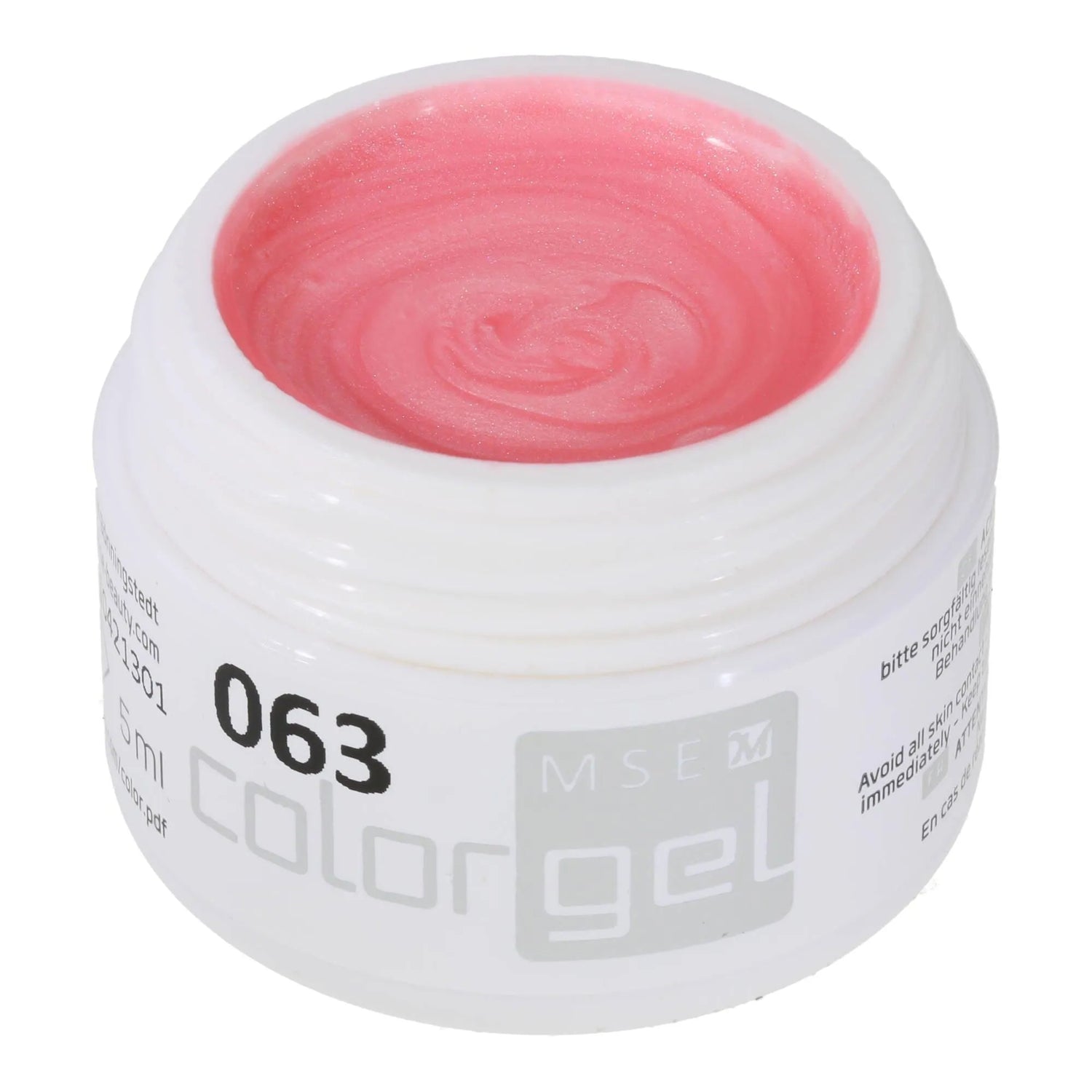 #063 Premium-EFFEKT Color Gel 5ml Kirschblütenrosa mit silberweissem Perlglanz - MSE - The Beauty Company