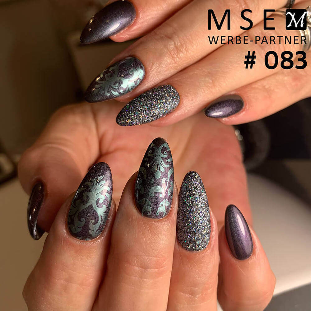 #083 Premium-EFFEKT Color Gel 5ml Schwarz mit rosa/grün changierendem Perleffekt - MSE - The Beauty Company