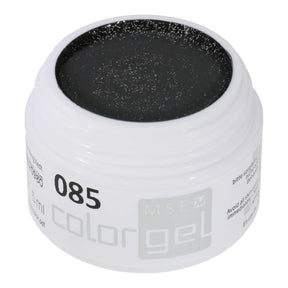 #085 Premium-EFFEKT Color Gel 5ml Schwarz mit ausgeprägtem Silberglitter - MSE - The Beauty Company