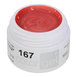 #167 Premium-EFFEKT Color Gel 5ml Orangerosa mit Goldeffekt