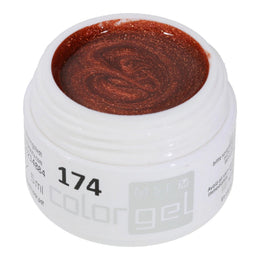 #174 Premium-GLITTER Color Gel 5ml Kupfer verstärkt durch kupferfarbene Effekte