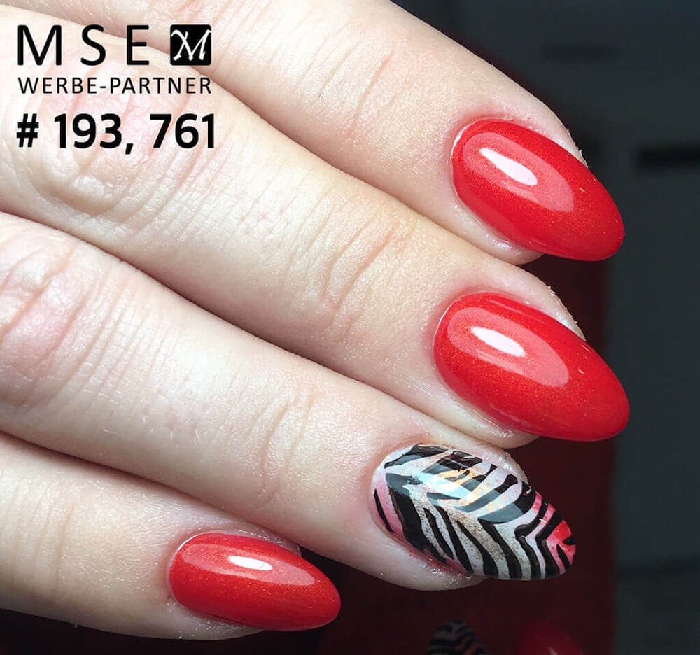 #193 Premium-EFFEKT Color Gel 5ml Kirschrot mit Goldschimmer - MSE - The Beauty Company