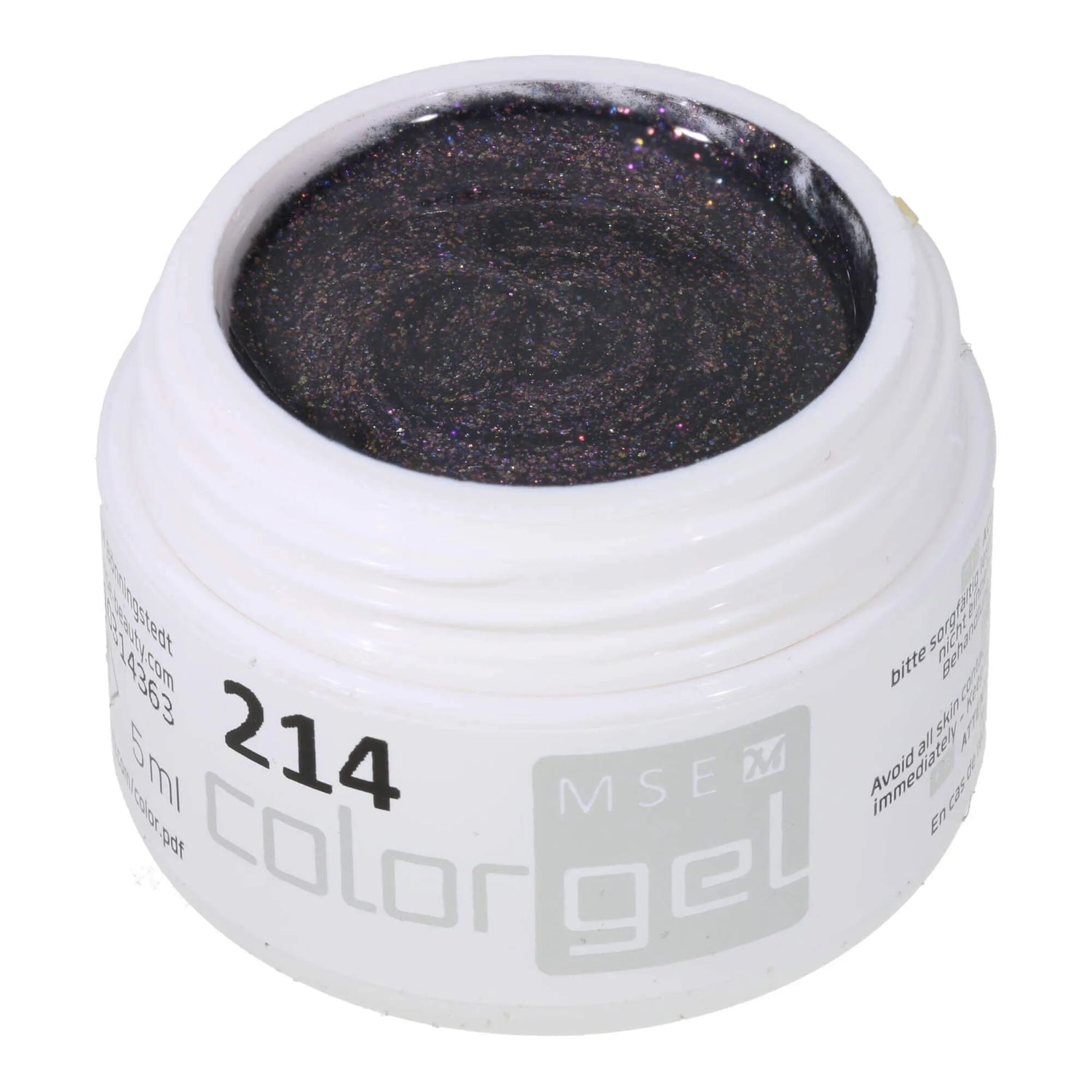 #214 Premium-EFFEKT Color Gel 5ml Dunkles Blaugrau mit ausgeprägtem Multicoloreffekt - MSE - The Beauty Company