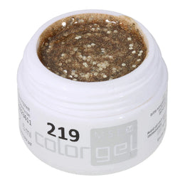 #219 Premium-GLITTER Color Gel 5ml Bronze aus einem raffinierten Gemisch aus feinen und groben Glitterpartikeln