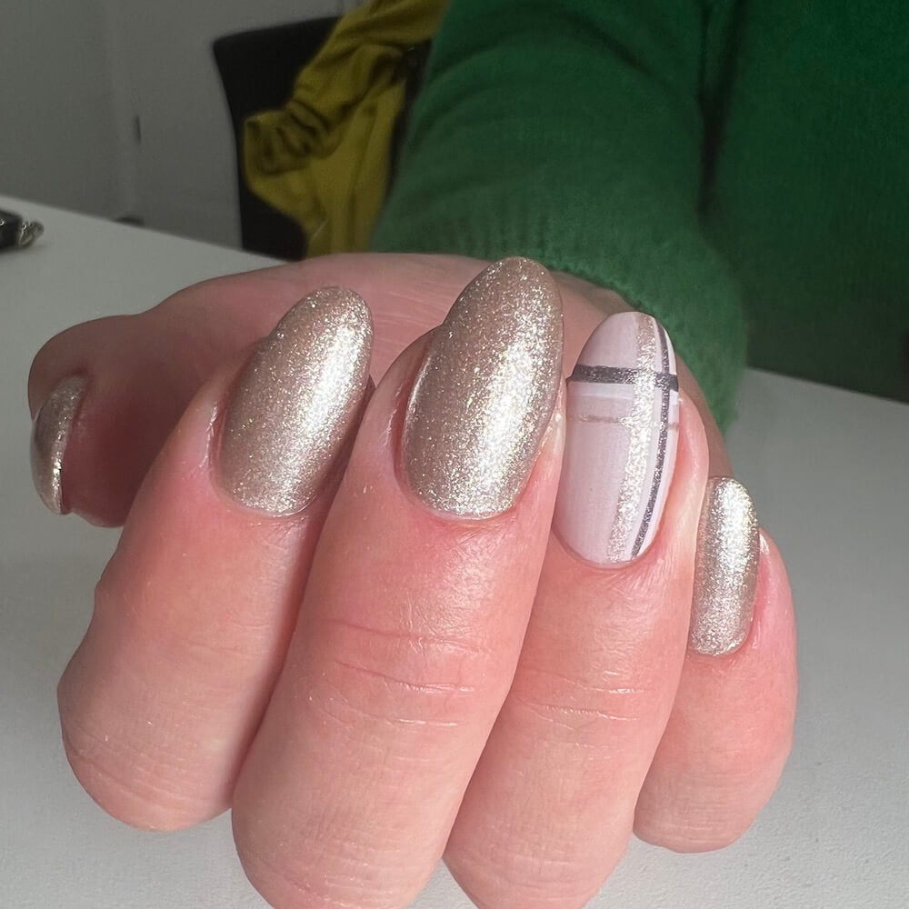 #449 Premium-EFFEKT Color Gel 5ml Beige mit blausilbernem Perlglanz - MSE - The Beauty Company