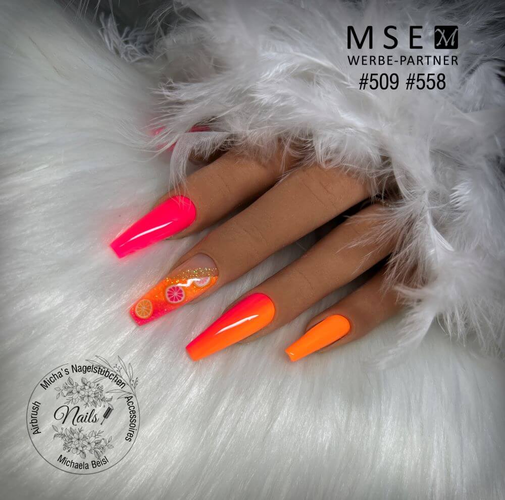 #509 Premium-PURE Color Gel 5ml Neon Orange-Gelb - MSE - The Beauty Company