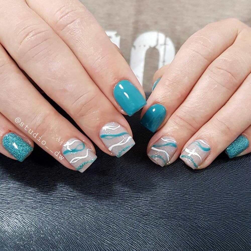 #725 Premium-GLITTER Color Gel 5ml Blaugrün - MSE - The Beauty Company