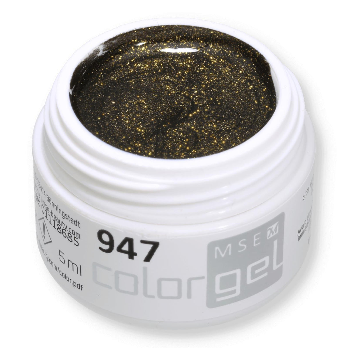 #947 EFFEKT Farbgel 5ml grün mit Multi Glitter - MSE - The Beauty Company