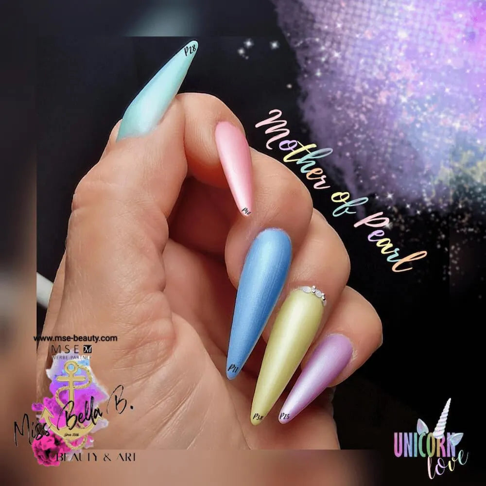 #P-28 Mother of Pearl EFFEKT Color Gel 5ml Blaugrün - MSE - The Beauty Company