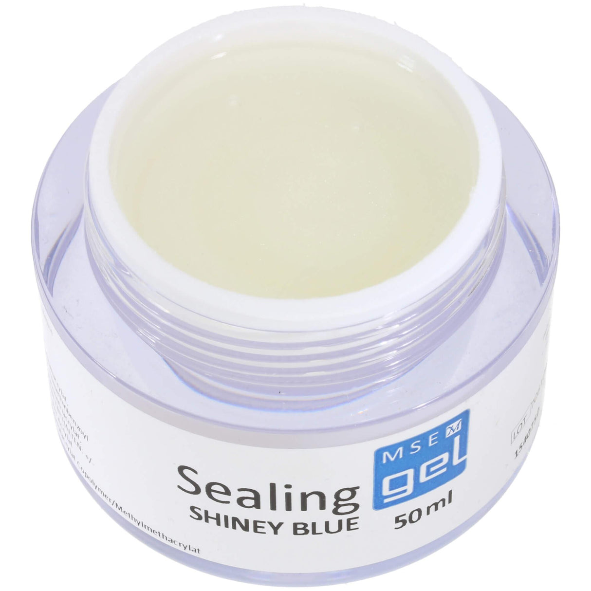 MSE Gel 407: Hochglanzgel MSE Shiney mit dezenten Blauglitter / Sealing shiney blue 50ml - MSE - The Beauty Company